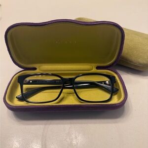 Gucci Black Glasses with Purple Case
